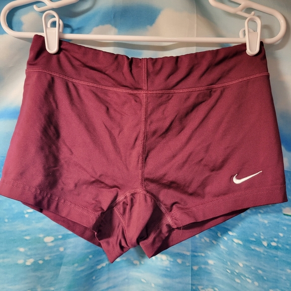 Nike Pants - Nike Dri-fit Ladies Size Small Maroon Running Shorts Spandex